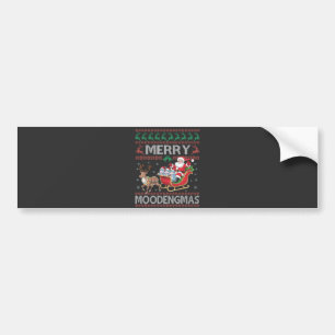 Pegatina Para Coche Navidades de Merry MooDengmas Moo Deng Santa Hippo