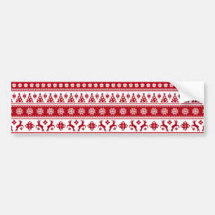Pegatina Para Coche Navidades Festividad Patrón Nórdico Acogedor