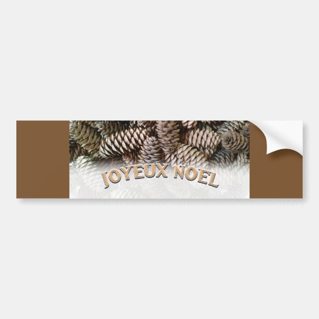 Pegatina Para Coche Navidades Joyeux Noel Holiday Pine Cone (Frente)