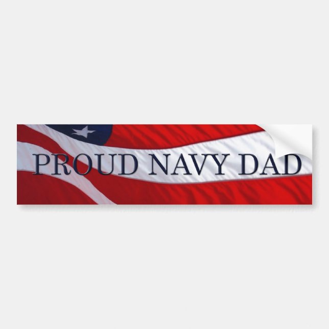 Pegatina Para Coche Navy Dad American Flag Bumper Sticker (Frente)