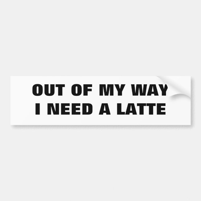 Pegatina Para Coche Necesito un Latte Clásico (Frente)