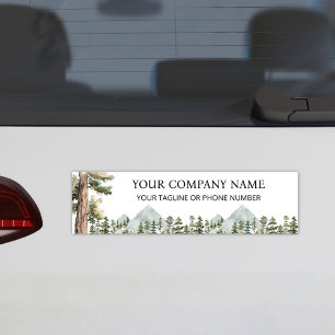 Pegatina Para Coche Negocio Personalizado Bosque Verde Acuarela