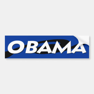 Pegatina Para Coche Negro de Obama en diseño azul del remolino