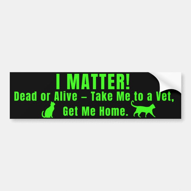 Pegatina Para Coche Neon Green "I Matter" Bumper Sticker (Frente)