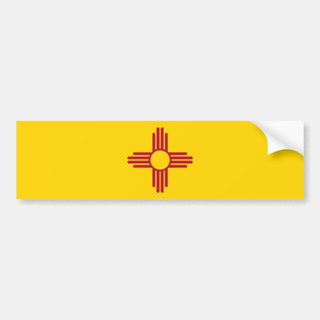 Pegatina Para Coche New México/bandera mexicana del estado (Zia), (Frente)