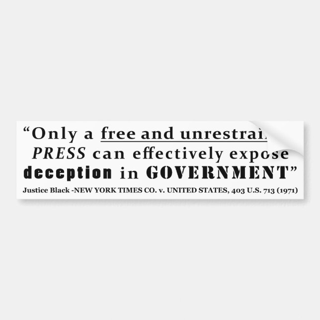 Pegatina Para Coche New York Times Co v Estados Unidos 403 nosotros (Frente)