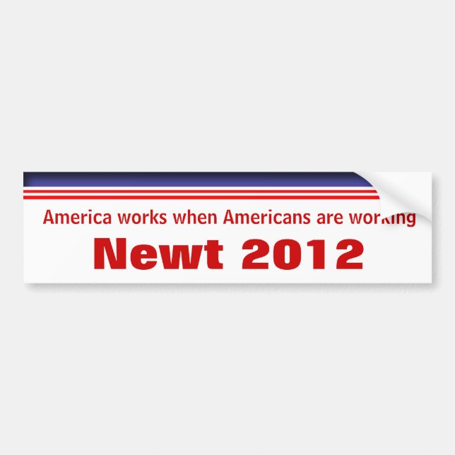 Pegatina Para Coche Newt Gingrich 2012 (Frente)