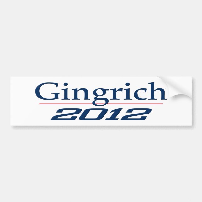 Pegatina Para Coche Newt Gingrich 2012 (v100) (Frente)