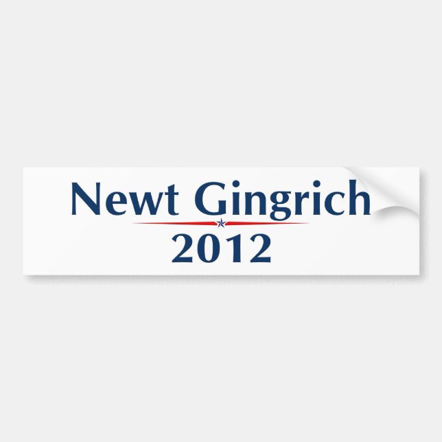 Pegatina Para Coche Newt Gingrich 2012 (v101) (Frente)