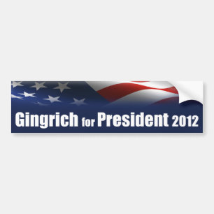 Pegatina Para Coche Newt Gingrich para el presidente