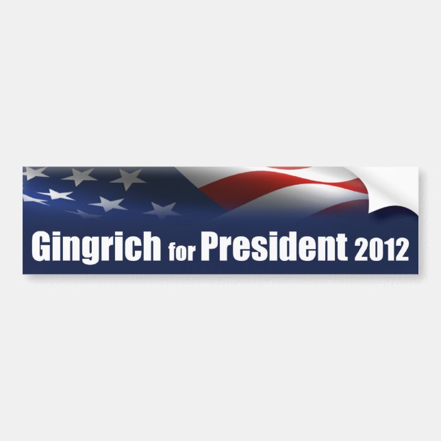 Pegatina Para Coche Newt Gingrich para el presidente (Frente)