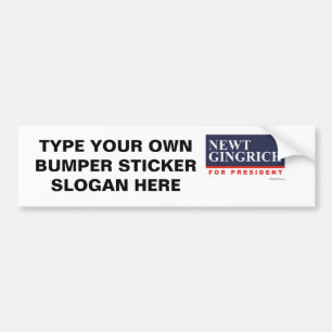Pegatina Para Coche Newt Gingrich para el presidente (2)