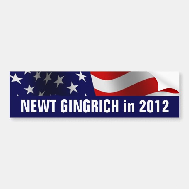 Pegatina Para Coche Newt Gingrich presidente en 2012 (Frente)