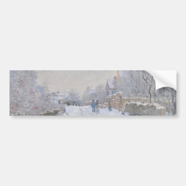 Pegatina Para Coche Nieve en Argenteuil (por Claude Monet) (Frente)