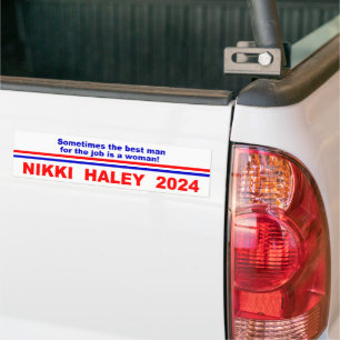 Pegatina Para Coche Nikki Haley 2024 a veces el mejor hombre para el