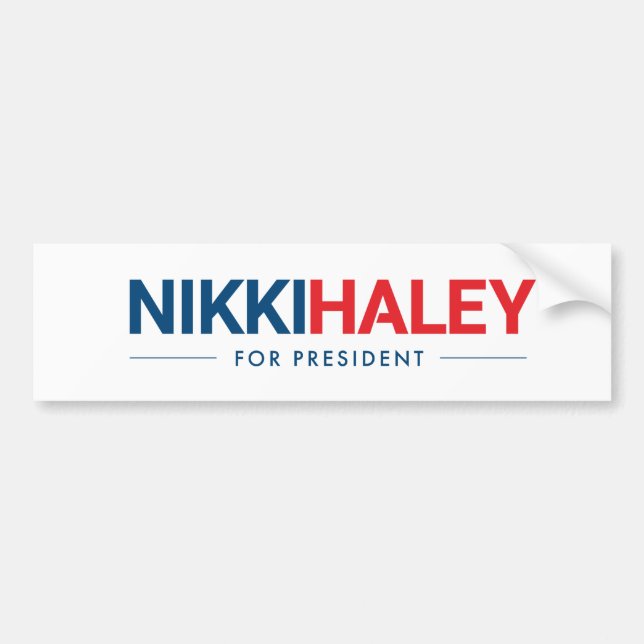 Pegatina Para Coche Nikki Haley para presidente 2024 (Frente)