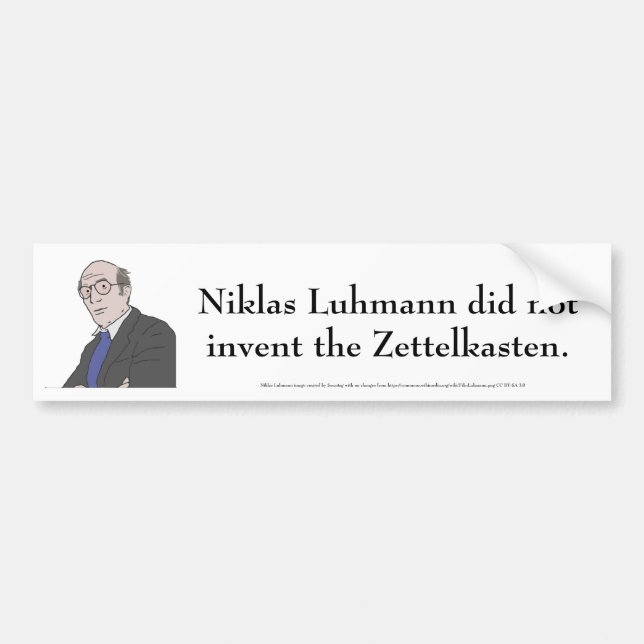 Pegatina Para Coche Niklas Luhmann Bumper Sticker (Frente)