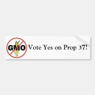 Pegatina Para Coche Ningún GMO - voto sí en el apoyo 37