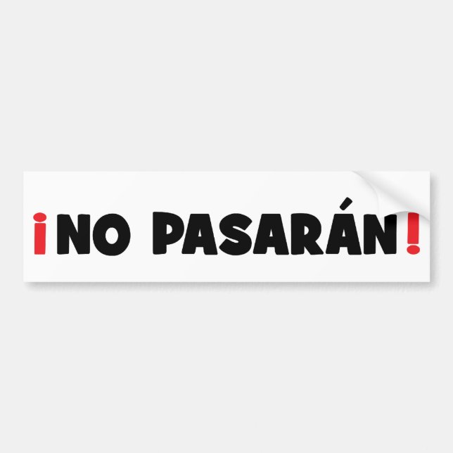 Pegatina Para Coche ¡Ningún Pasaran! (Frente)