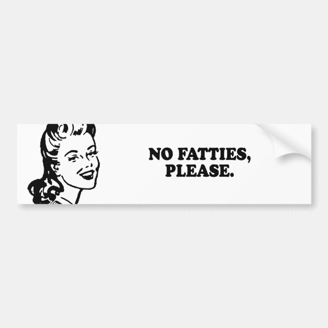 Pegatina Para Coche NINGUNA de FATTIES camiseta POR FAVOR (Frente)