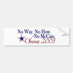 Pegatina Para Coche Ninguna manera ninguna cómo ningún McCain (Obama