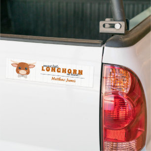 Pegatina Para Coche Niño Longhorn Invitación Naranja quemado
