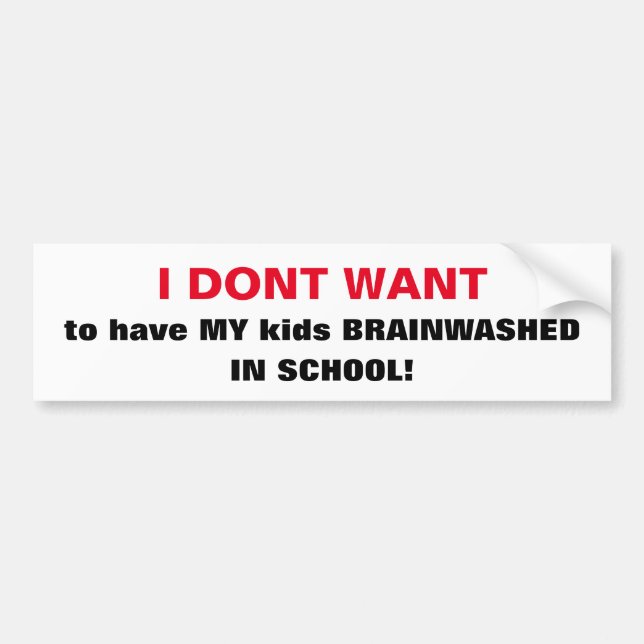 PEGATINA PARA COCHE NIÑOS ELEGANTES DE BUMPERSTICKER_'BRAINWASHED EN (Frente)