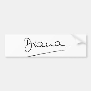Pegatina Para Coche No.34 la firma de princesa Diana