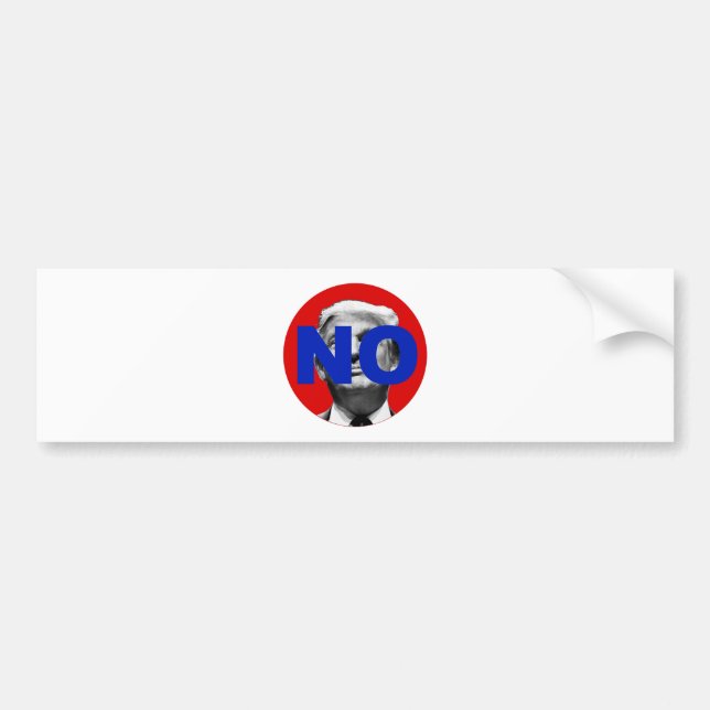 Pegatina Para Coche No a Trump (rojo y azul) (Frente)