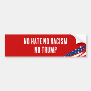 Pegatina Para Coche No al odio no al racismo no a Trump