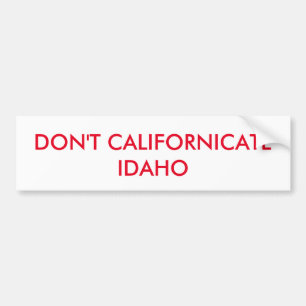 PEGATINA PARA COCHE NO CALIFORNICAR A IDAHO