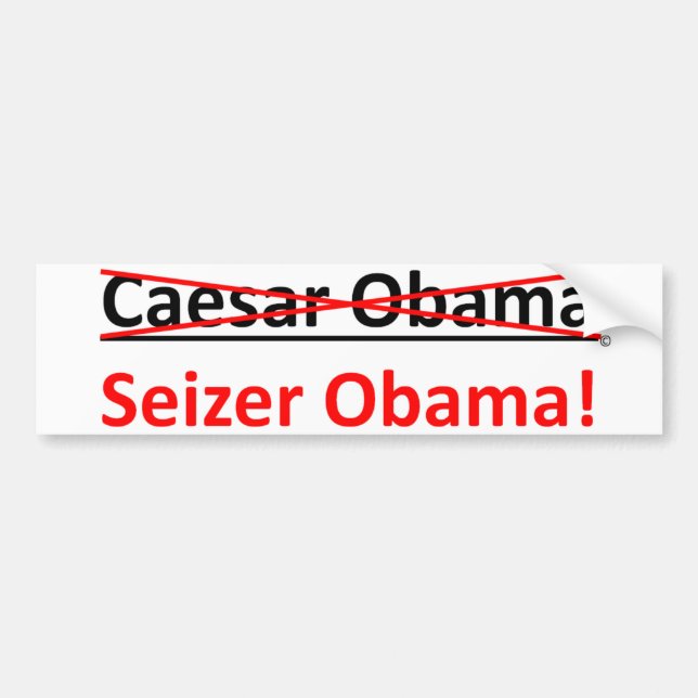 Pegatina Para Coche No César Obama, su Seizer Obama (Frente)