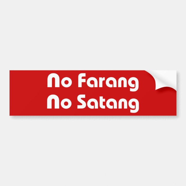 Pegatina Para Coche No Farang No Satang (Frente)