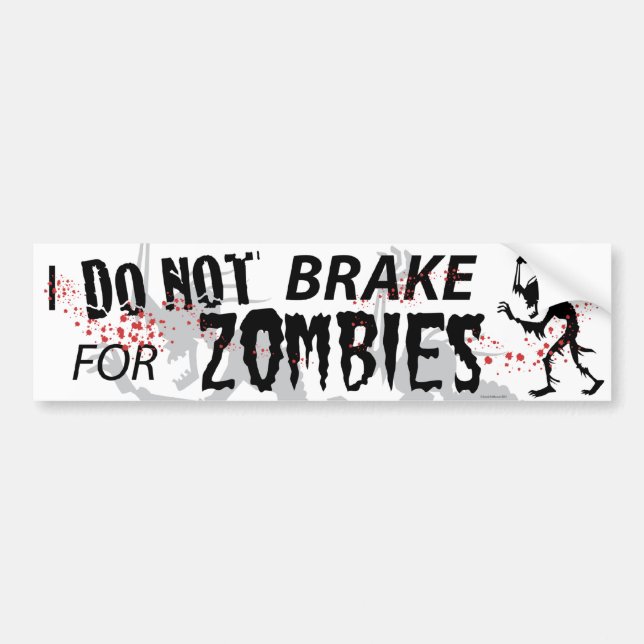 Pegatina Para Coche No freno para los zombis - blanco (Frente)
