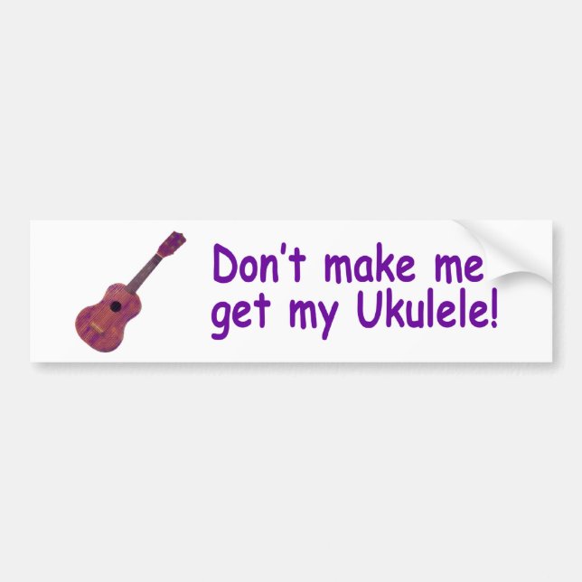 Pegatina Para Coche No haga que consigue mi Ukulele (Frente)
