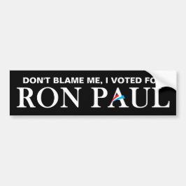 Pegatina Para Coche No me culpen, voté por Ron Paul.