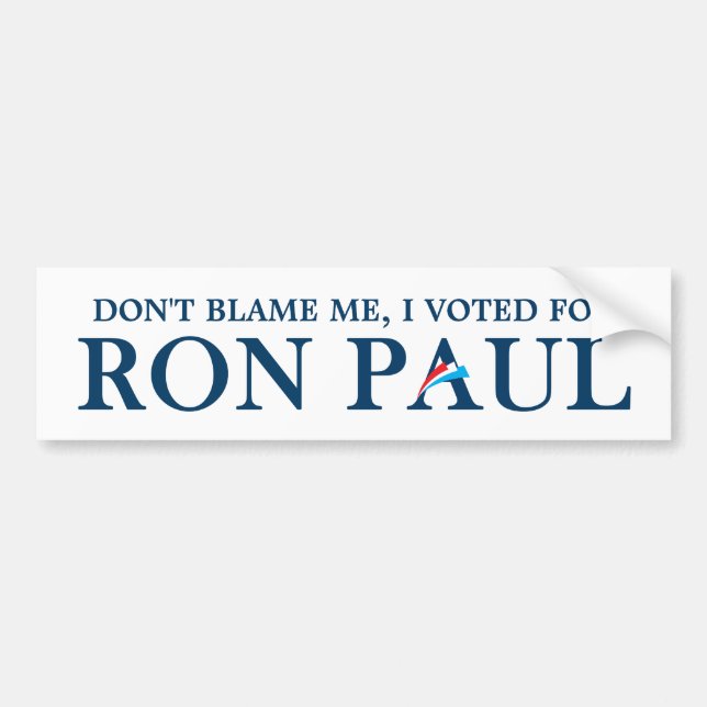 Pegatina Para Coche No me culpes, voté por Ron Paul (Frente)