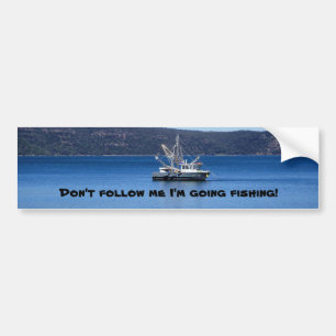 Pegatina Para Coche ¡No me siga que soy pesca que va!