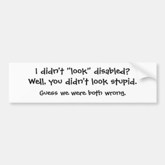 Pegatina Para Coche ¿"No miraba" inhabilité?