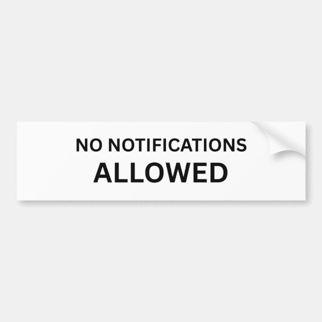 Pegatina Para Coche No Notifications Allowed Minimalist Technical (Frente)