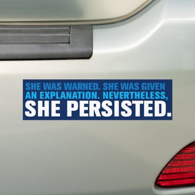 Pegatina Para Coche No Obstante, Persistió A Elizabeth Warren (en coche)