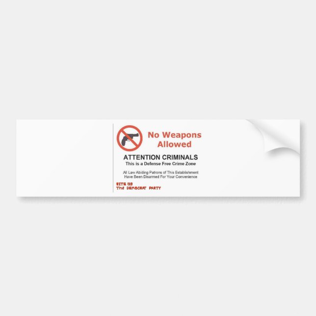 PEGATINA PARA COCHE NO SE PERMITEN ARMAS (Frente)