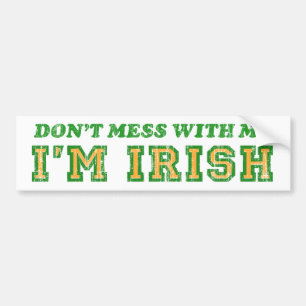 PEGATINA PARA COCHE NO TE METAS CONMIGO, SOY IRLANDÉS