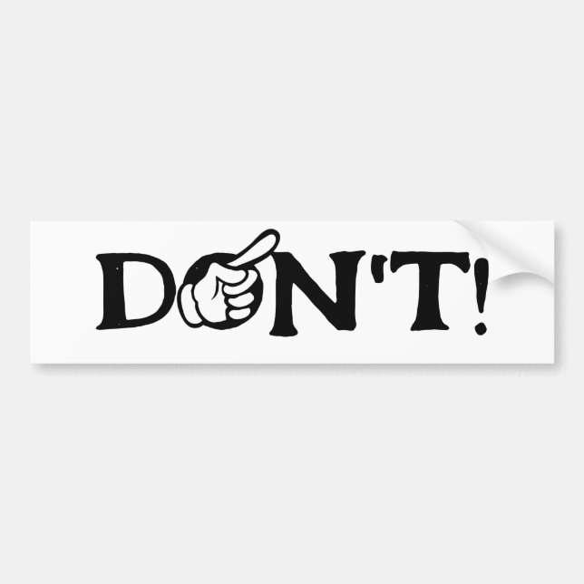 Pegatina Para Coche "NO" Texto con dedo (Frente)