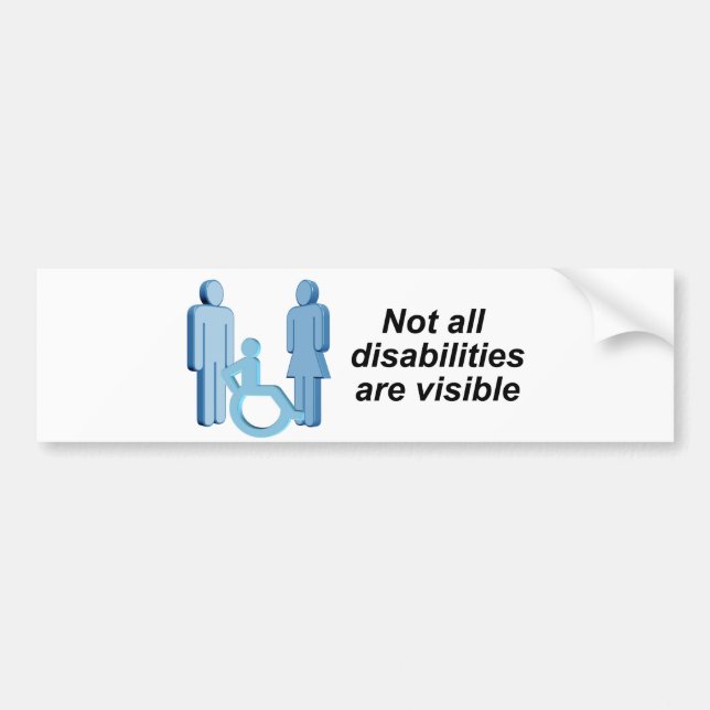 Pegatina Para Coche No todas las incapacidades son visibles (Frente)