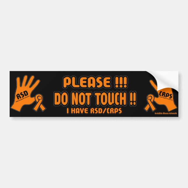 PEGATINA PARA COCHE ¡NO TOQUE POR FAVOR!! … RSD/CRPS (Frente)