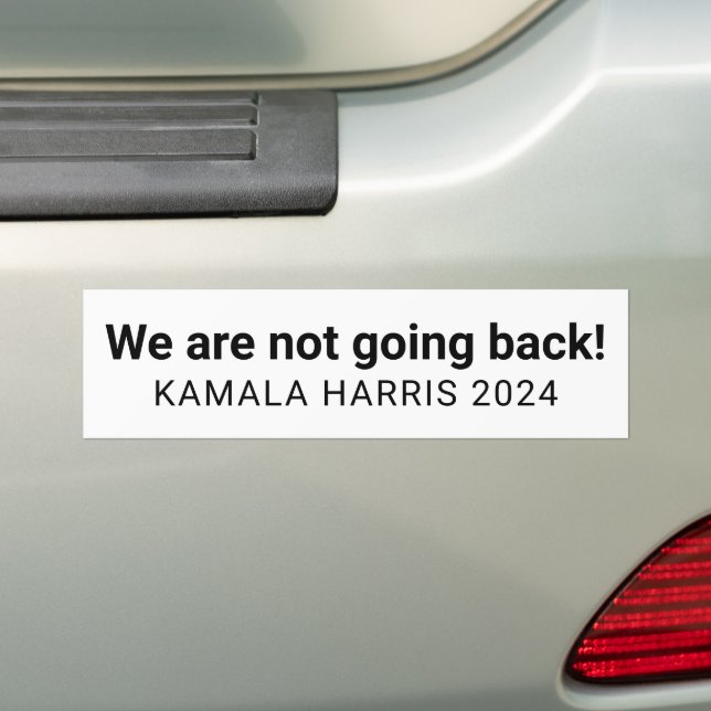 Pegatina Para Coche No vamos a regresar a kamala harris 2024 blanco (en coche)