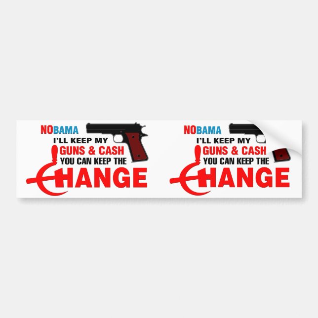 Pegatina Para Coche ¡Nobama - guarde el cambio! (Frente)