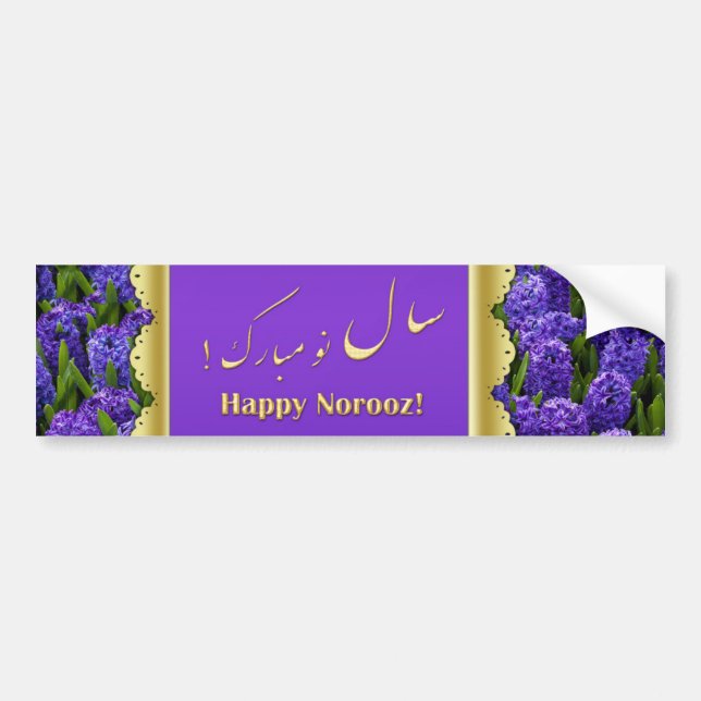 Pegatina Para Coche Noble Happy Norooz Hyacinths - Bumper Sticker (Frente)