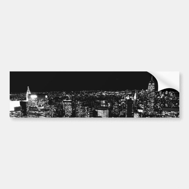 Pegatina Para Coche Noche Black & White New York City (Frente)
